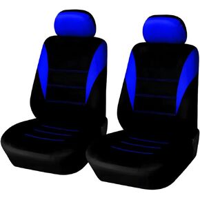 4PCS Car Seat Covers, Automotive Interior Full Set Non-Slip Waterproof Seat Cushion Protectors for Front Seats with Headrest Covers, Universal for Vehicles Trucks Vans SUVs RVs (Black)