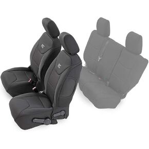 Rough Country Front Neoprene Seat Covers for 13-18 Jeep JK | 4-Door - 91004F , Black