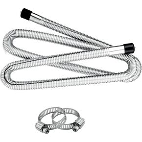 NRC&XRC 1Pack Air Exhaust Pipe Heater Pipe Heater Parking Air Heater Exhaust Pipe Diesel Gas Vent Hose Stainless Steel 2.5cm/1in Inner With Camps&Protective Covers (Pipe Length:200cm)