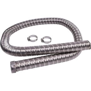 ZTUOAUMA 24mm 1M Length Double 304 Stainless Steel Exhaust Pipe 36061296 90394 with Clamps Compatible with Webasto Eberspacher Diesel Parking Heaters