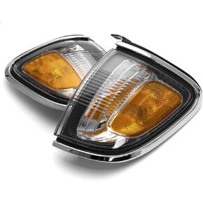 2pcs Corner Lights for 2001-2004 Toyota Tacoma Signal Lamps Corner Marker Lights with Chrome Trim Drive and Passenger Side 81620-04080 81610-04080 TO2520161 TO2521161