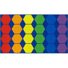 سجادة LIVEBOX السداسية للأطفال للفصول الدراسية، سجادة الفصول الدراسية قابلة للغسل للمدرسة والحضانة، سجاد ملون لمنطقة الفصول الدراسية للأطفال غير قابل للانزلاق لتعلم الرعاية النهارية، 13'x7'5 بوصة (مقاعد-24) in Kuwait