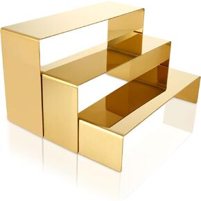 3PCS Purse Display Stand, 3 Sizes Gold Stainless Steel, Countertop Risers for Display Perfume, Handbag Display Risers Shoe Jewelry Display Stands