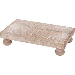 Farmhouse Wood Pedestal Stand Riser Soap Tray for Kitchen Sink Neutral Home Decor(Light Coffee Color,5.9x1.75 x 4.9 Inch)