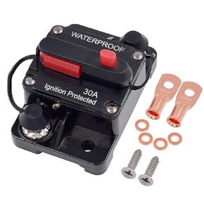 300 Amp Circuit Breaker with Manual Reset for Car Audio/RV Solar/Boat Trolling Motor/Truck Inverter/Marine Amplifier, DC 12V- 48V Circuit Protector, Waterproof Surface-Mount Fuses