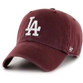 '47 Los Angeles Dodgers Hat Mens Womens Clean Up Adjustable Baseball Cap, Cacao Brown, White Logo, Updated Color
