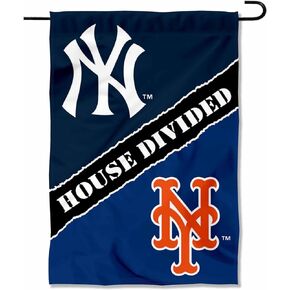 House Divided Yankees and Mets Double Sided Garden Flag