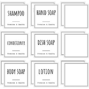 Segbeauty Bathroom Labels for Soap Dispenser, 18pcs 2.5in White Waterproof Removable Self-Adhesive Stickers, Reusable Shampoo Conditioner Hand Soap Lotion Shower Dispenser Bottles Label Stickers in Kuwait
