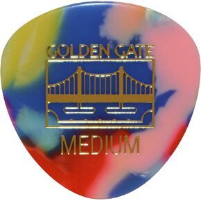 Golden Gate MP-427 Deluxe Flat Pick -Colorful Clown Confetti - Rounded Triangle - Medium