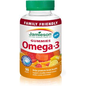 Jamieson Omega-3 Gummies, Family Friendly, Assorted Fruit Flavours, 90 Count in Saudi Arabia