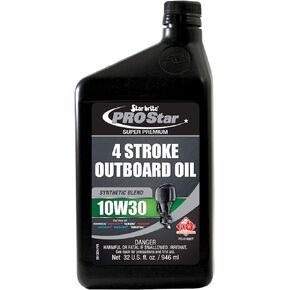 STAR BRITE Super Premium 4 Stroke Marine Oil - 25W-40 Synthetic Blend Engine Oil for Outboards, Gasoline Inboards & Stern Drives - NMMA FC-W Certified, 32 OZ (028332)