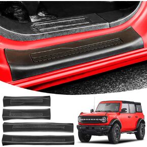 4 قطع واقيات حافة الباب لملحقات Ford Bronco 2024 2023 2022 2021، استبدال واقي عتبة الباب متوافق مع ملحقات Bronco الداخلية ذات 4 أبواب (لا تناسب بابين) in Kuwait