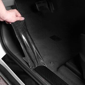 Car Door Edge Guard Door Sill 5D Carbon Fiber Protector Transparent 4 in 16.5 Ft Automotive Anti-Collision Strip for Front and Rear Bumper Door Sill Fits for Most Car Black Color