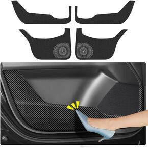 Car Door Anti Kick Pad for Mazda CX-5 CX5 2017 2018 2019 2020 2021 2022 2023 2024 Accessories Carbon Fibre Style Leather Sticker Door Sill Protector Cover Edge Guard Side Mat Interior Dirty
