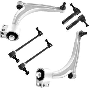 ASTARPRO 6pcs Front Suspension Kit Front Lower Control Arm Outer Tie Rod Ends Sway Bar Links Replacement for 2004-2012 Chevy Malibu,2005-2010 Pontiac G6,2007-2009 Saturn Aura