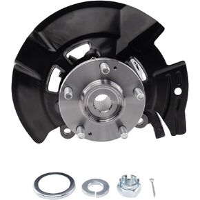 TRQ Front Steering Knuckle & Wheel Bearing Hub Assembly Kit RH Right Passenger Side Compatible with 2011-2013 Hyundai Sonata L4 2.4L without Sport Suspension 698-464 517163R010 5172038110 5175039603