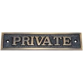 لافتة باب نحاسية مستطيلة الشكل "خاصة" من Adonai Hardware - نحاس عتيق in Kuwait