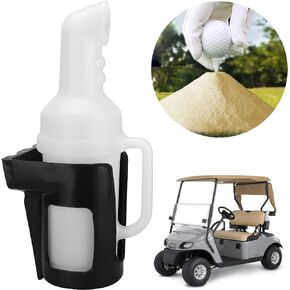 Sand Bottle for Golf Cart Universal with Rattle Proof Holder for Golf Cart Club Car EZGO and Other