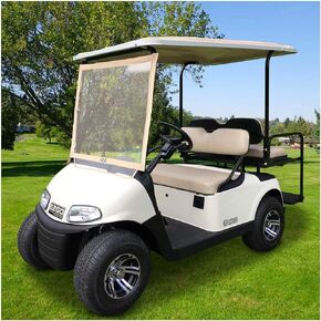 الزجاج الأمامي لعربة الجولف الفاخرة القابلة للطي يناسب EZGO RXV، الزجاج الأمامي المحمول الشفاف لعربات الجولف