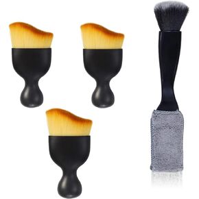 Car Interior Dusting Brush, 4PCS Car Soft Detailing Brush, Universal Crevice Dirt Dust Clean Brushes Ideal for Cleaning Dashboard, Panels, Air Vent, Console, Leather, Computer and Cellphone in Kuwait