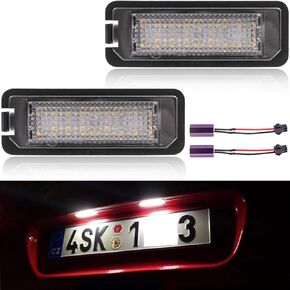 Xenon White LED License Plate Lights for MK5 GTI MK6 MK7 Golf 5 Glof 6 Golf 7 New Beetle Passat CC Rabbit Eos Phaeton Polo Lupo Rear License Plate Lamps with Can-bus Error Free