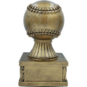 Decade Awards Baseball Action Pedestal Trophy - 6 Inch Tall | Softball Award | Celebrate Success on The Diamond - Engraved Plate on Request