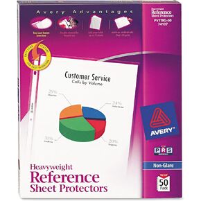 Avery 74107 - TOP-Load Poly Sheet Protectors, Heavy Gauge, Letter, NONGLARE, 50/Box