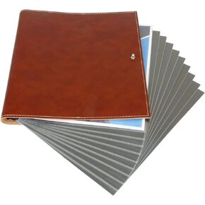 كتاب عرض متعدد الحلقات من الجلد البني مقاس 11 × 14 بوصة (عمودي) + 10 واقيات أوراق خالية من الأحماض الأرشيفية للمطبوعات والصور مقاس 11 × 14 بوصة in Kuwait