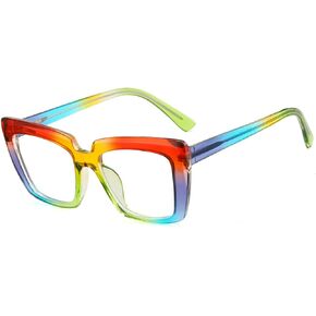 Fashion Blue Light Blocking Reading Glasses Women tr90 Frames Rainbow Eyeglasses Gaming Spectacles