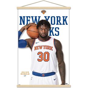Trends International NBA New York Knicks - Julius Randle Feature Series 23 Wall Poster, 22.37" x 34.00", Premium Print and Beechwood Hanger Bundle