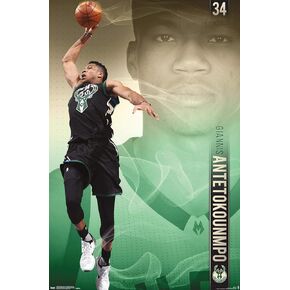 Trends International NBA Milwaukee Bucks - Giannis Antetokounmpo 17 Wall Poster, 22.375" x 34", Premium Unframed Version