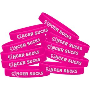 Cancer Sucks Silicone Wristbands Bracelets for Colon Cancer, Rectal, Anal Cancer Awareness - Blue (10 Pack)