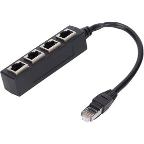 VBESTLIFE RJ45 Ethernet Splitter Cable, RJ45 1 Male to 4 x Female LAN Ethernet Splitter Adapter Cable Compatible with Cat5, Cat5e, Cat6, Cat7 Network Cable