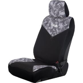 HUK, Universal Low Back Seat Cover-Front Seat Universal Fit, Easy to Install for Cars Truck Van SUV, High Tide (Black)