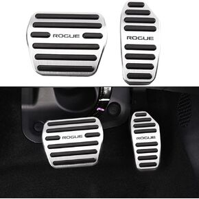 XITER 2 pieces/set No Drilling Aluminium alloy Gas Accelerator Pedal Covers Non Slip Brake Foot Pedal Pads for Nissan 2014-2023 2024 Rogue,2017-2022 Rogue Sport Accessories(Black)