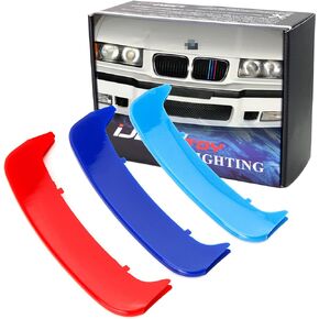 iJDMTOY Exact Fit///M-Colored Grille Insert Decoration Trims Compatible With 1996-1999 BMW E36 3 Series 318i 323ci 323i 328i w/ 11-Beam Kidney Grill