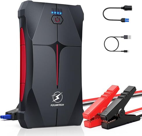 FLYLINKTECH بطارية Jump Starter 1500A Peak 12V حزمة معززة لبطارية السيارة التلقائية (6.0 لتر غاز أو 5.0 لتر ديزل)، بنك طاقة محمول مع كابل توصيل آمن، مصباح يدوي LED، ولاعة سجائر السيارة EC5 in Saudi Arabia