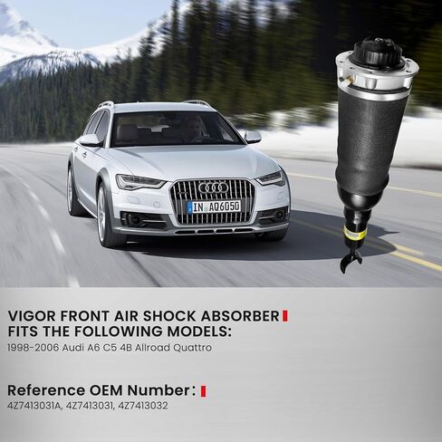 ممتص صدمات الهواء الأمامي VIGOR متوافق مع 1998-2006 Audi A6 C5 4B Allroad Quattro Car Air Suspension Strut، رقم OEM 4Z7413031A، 4Z7413031، 4Z7413032 in Saudi Arabia