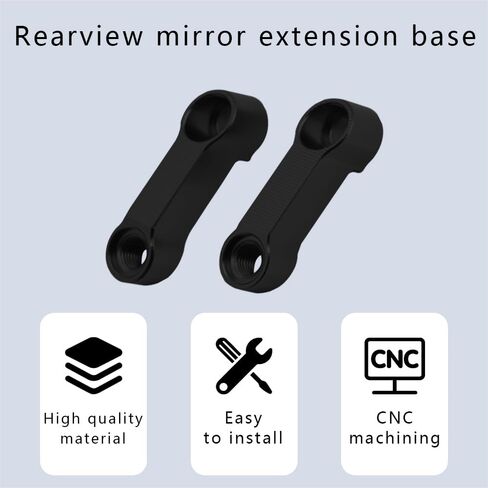 2PCS Motorcycle Mirror Extenders, Motorcycle Rearview Mirror Adapter, Aluminum Alloy Motorcycle Mirror Mount Riser Extender Universal Fits for M10 or M8 Mounting Apertures Motorcycles in Saudi Arabia
