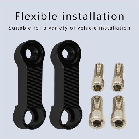 2PCS Motorcycle Mirror Extenders, Motorcycle Rearview Mirror Adapter, Aluminum Alloy Motorcycle Mirror Mount Riser Extender Universal Fits for M10 or M8 Mounting Apertures Motorcycles in Saudi Arabia