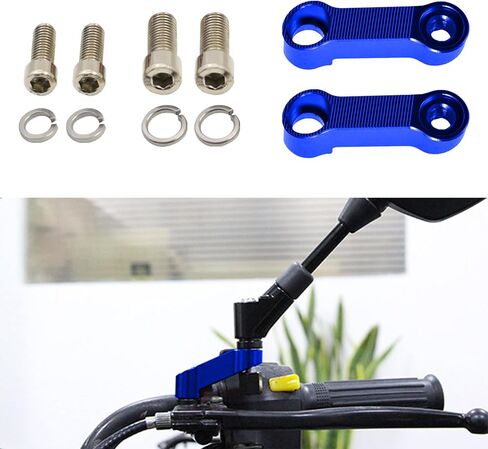 2PCS Motorcycle Mirror Extenders, Motorcycle Rearview Mirror Adapter, Aluminum Alloy Motorcycle Mirror Mount Riser Extender Universal Fits for M10 or M8 Mounting Apertures Motorcycles in Saudi Arabia