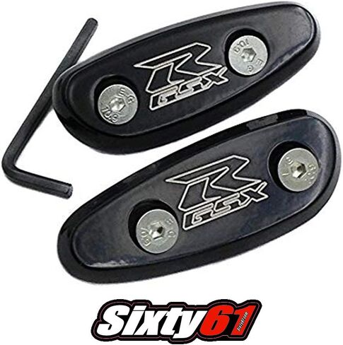 Black Mirror Block Offs Plates for Hayabusa 1999-2023 Suzuki Caps, High-Grade Aircraft-Strength Aluminum in Kuwait