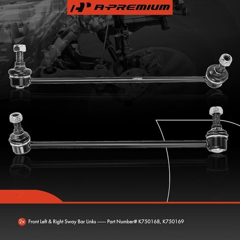 A-Premium 2 × وصلات شريط تثبيت أمامية Sway Bar، متوافقة مع Kia Sedona 2006-2014، Hyundai Entourage 2007-2009، استبدال # K750168 K750169 in Kuwait