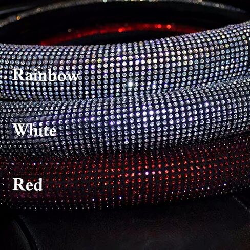 غطاء عجلة القيادة باللون الأرجواني للنساء والفتيات، أغطية عجلة القيادة من حجر الراين اللامع مقاس 15 بوصة قابلة للتمدد، ملحقات سيارة لطيفة مع عبوتين من قواعد السيارة لحاملي الأكواب in Kuwait