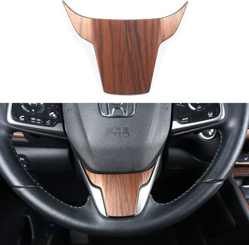 for CRV Peach Wood Grain Steering Wheel Cover Sticker Trims for Honda CR- V for 5th Interior Decaration Mouldings 2022 2021 2020 2019 2018 2017 Not for LX (1) in Saudi Arabia