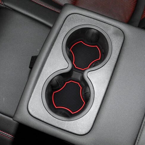 حامل أكواب Auovo كوستر متوافق مع ملحقات Chevy Blazer 2019 2020 2021 2022 2023 2024 وسادة كأس سيليكون للديكور الداخلي للسيارة (طقم 3 قطع، أحمر) in Saudi Arabia