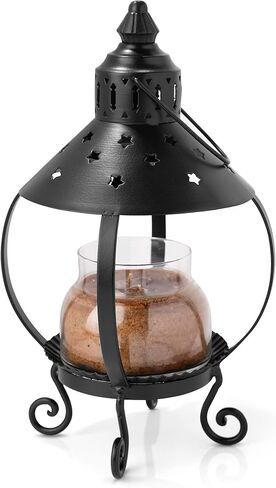 A Cheerful Giver Metal Candle Lantern - 13.5" Tall Black Star Lantern Fits Keepers of the Light Baby, Mama, Papa Candles - Rustic Candle Accessories in Saudi Arabia