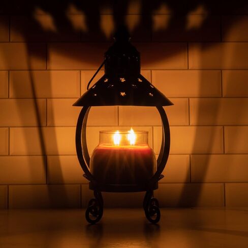 A Cheerful Giver Metal Candle Lantern - 13.5" Tall Black Star Lantern Fits Keepers of the Light Baby, Mama, Papa Candles - Rustic Candle Accessories in Saudi Arabia