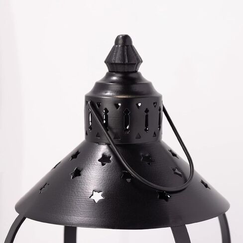A Cheerful Giver Metal Candle Lantern - 13.5" Tall Black Star Lantern Fits Keepers of the Light Baby, Mama, Papa Candles - Rustic Candle Accessories in Saudi Arabia