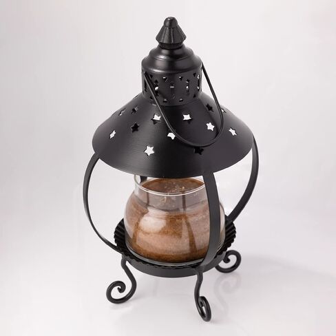 A Cheerful Giver Metal Candle Lantern - 13.5" Tall Black Star Lantern Fits Keepers of the Light Baby, Mama, Papa Candles - Rustic Candle Accessories in Saudi Arabia